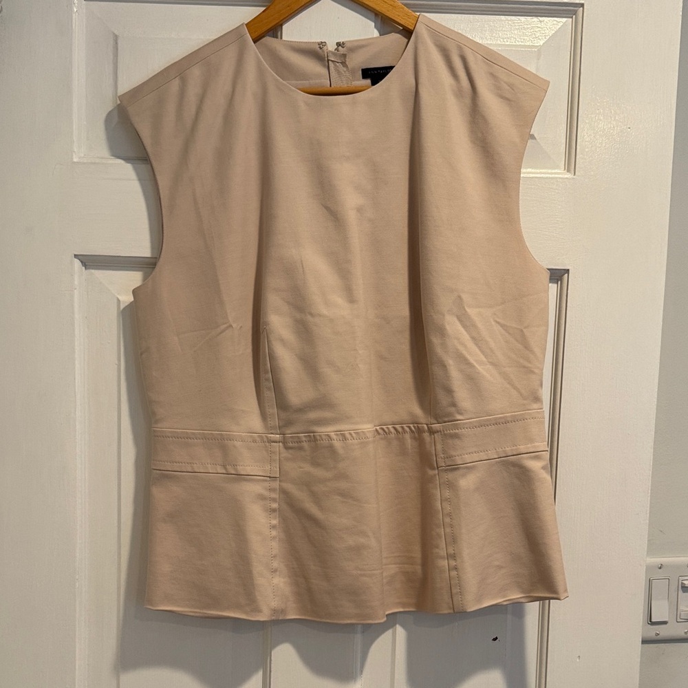 Ann Taylor Classic Beige Sleeveless Blouse